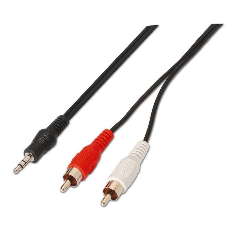 Cable Estéreo Aisens A128-0147 Jack 3.5 Macho - 2x RCA Macho 1.5m Negro