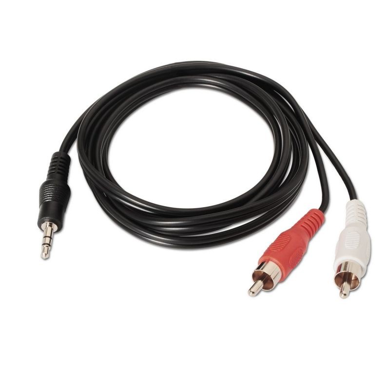 Cable Estéreo Aisens A128-0148 Jack 3.5 Macho - 2x RCA Macho 3m Negro