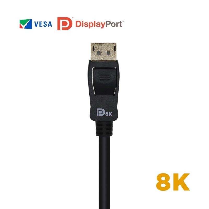 Cable Displayport 1.4 8K Aisens A149-0430 Displayport Macho - Displayport Macho 0.5m Certificado Negro