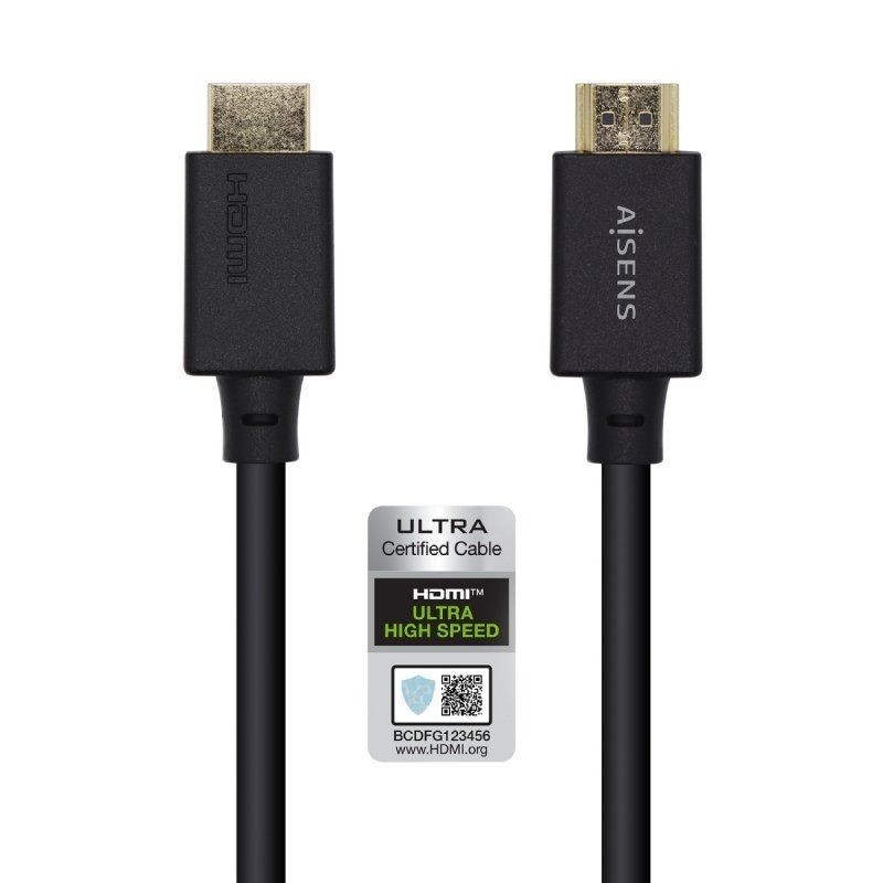 Cable HDMI 2.1 8K Aisens A150-0423 HDMI Macho - HDMI Macho 2m Certificado Negro