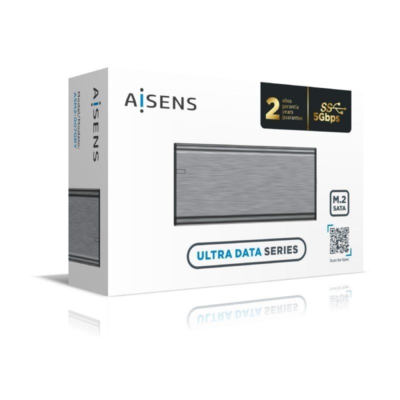 Caja Externa para Disco Duro SSD M.2 SATA Aisens ASM2-007GRY USB 3.1 Gen1 Sin Tornillos