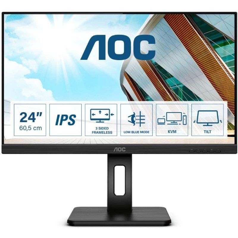 Monitor Profesional AOC 24P2C 23.8 Full HD Multimedia Negro