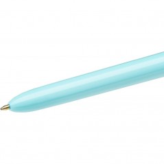 Caja de Bolígrafos de Tinta de Aceite Retráctil Bic Fashion 887777 12 unidades 4 Colores de Tinta Cuerpo Color Azul Pastel