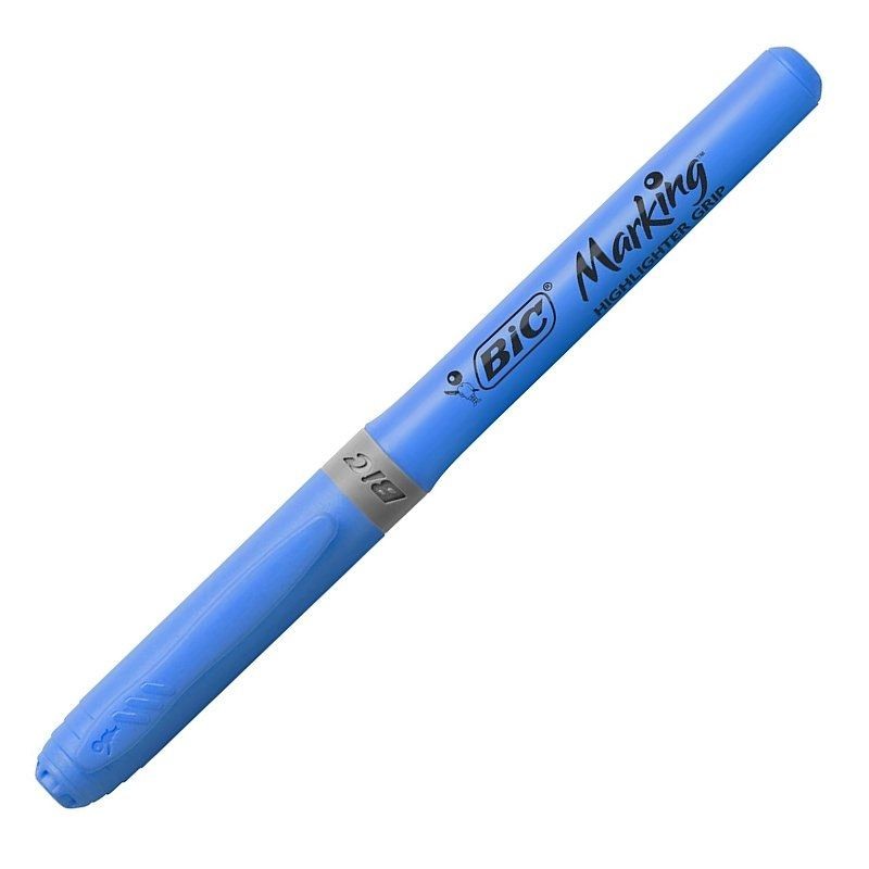 Caja de Marcadores Fluorescentes Bic Marking Highlighter Grip 12 unidades Azules