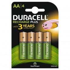 Pack de 4 Pilas AA Duracell HR6-B 1.2V Recargables