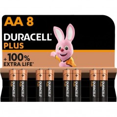 Pack de 8 Pilas AA Duracell Plus Extra Life LR6-MN1500AA8 1.5V Alcalinas