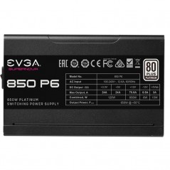 Fuente de Alimentación EVGA SuperNova 850 P6 850W Ventilador 13.5cm 80 Plus Platinum