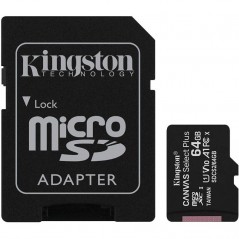 Tarjeta de Memoria Kingston CANVAS Select Plus 64GB microSD XC con Adaptador Clase 10 100MBs