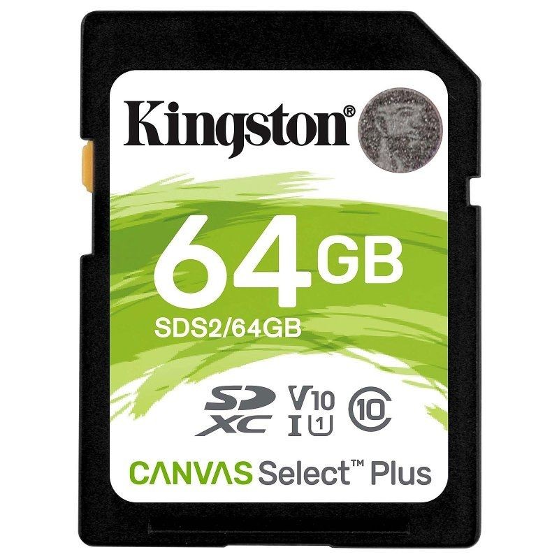 Tarjeta de Memoria Kingston CANVAS Select Plus 64GB SD XC Clase 10 100MBs