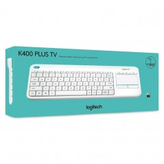 Teclado para Smart TV Logitech Wireless Touch K400 Plus Blanco
