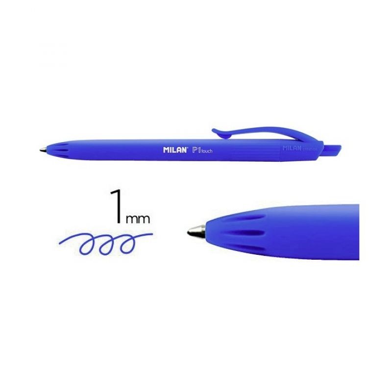 Caja de Bolígrafos de Tinta de Aceite Retráctil Milan P1 Touch MLN176510925 25 unidades Azules