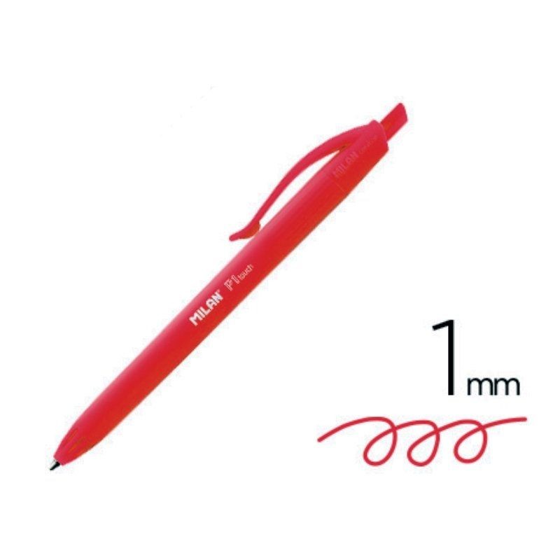Caja de Bolígrafos de Tinta de Aceite Retráctil Milan P1 Touch MLN176512925 25 unidades Rojos