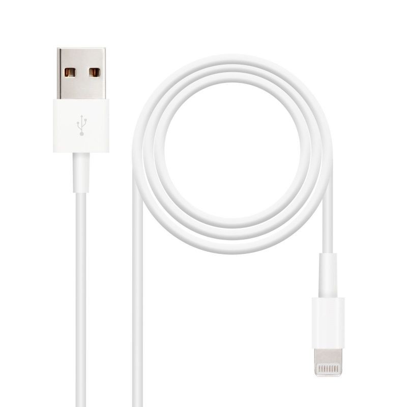 Cable USB 2.0 Lightning Nanocable 10.10.0402 USB Macho - Lightning Macho 2m Blanco
