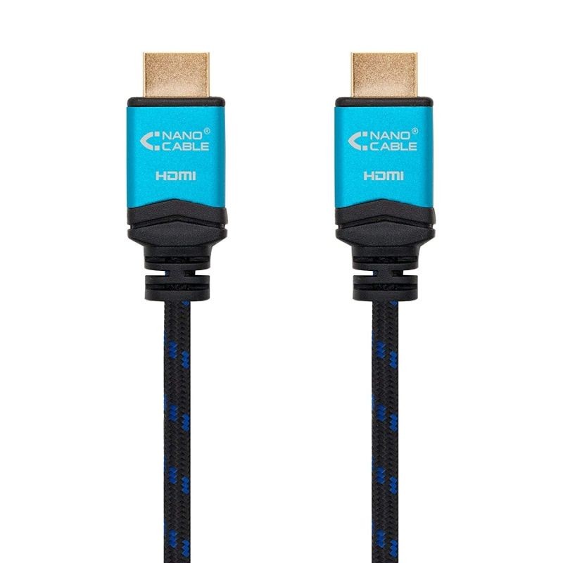 Cable HDMI 2.0 4K Nanocable 10.15.3701 HDMI Macho - HDMI Macho 1m Negro Azul