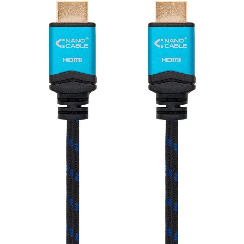 Cable HDMI 2.0 4K Nanocable 10.15.3705 HDMI Macho - HDMI Macho 5m Negro Azul