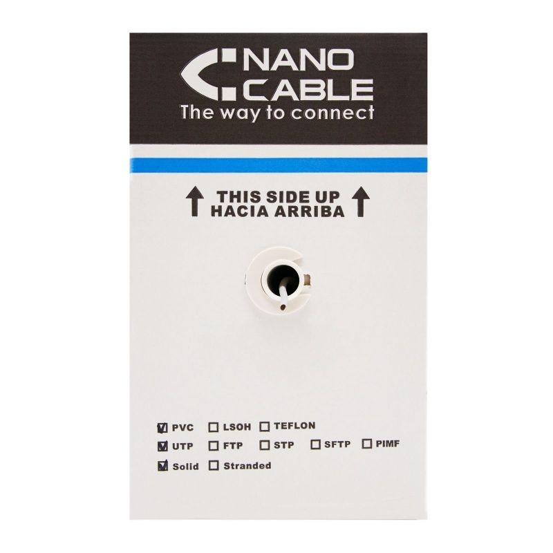 Bobina de Cable RJ45 UTP Nanocable 10.20.0304 Cat.5e 305m Gris