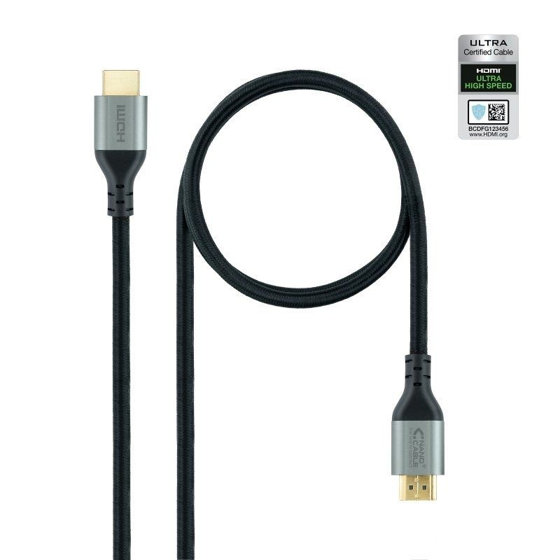 Cable HDMI 2.1 8K Nanocable 10.15.8102 HDMI Macho - HDMI Macho 2m Certificado Negro