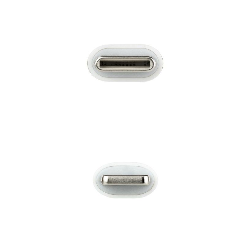 Cable USB 2.0 Tipo-C Lightning Nanocable 10.10.0601 USB Tipo-C Macho - Lightning Macho 1m Blanco