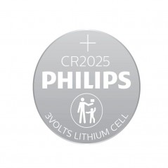 Pack de 4 Pilas de Botón Philips CR2025 Lithium 3V