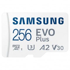 Tarjeta de Memoria Samsung EVO Plus 2021 256GB microSD XC con Adaptador Clase 10 130MBs