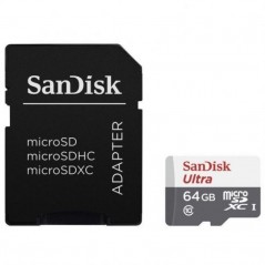 Tarjeta de Memoria SanDisk Ultra 64GB microSD XC con Adaptador Clase 10 100MB s