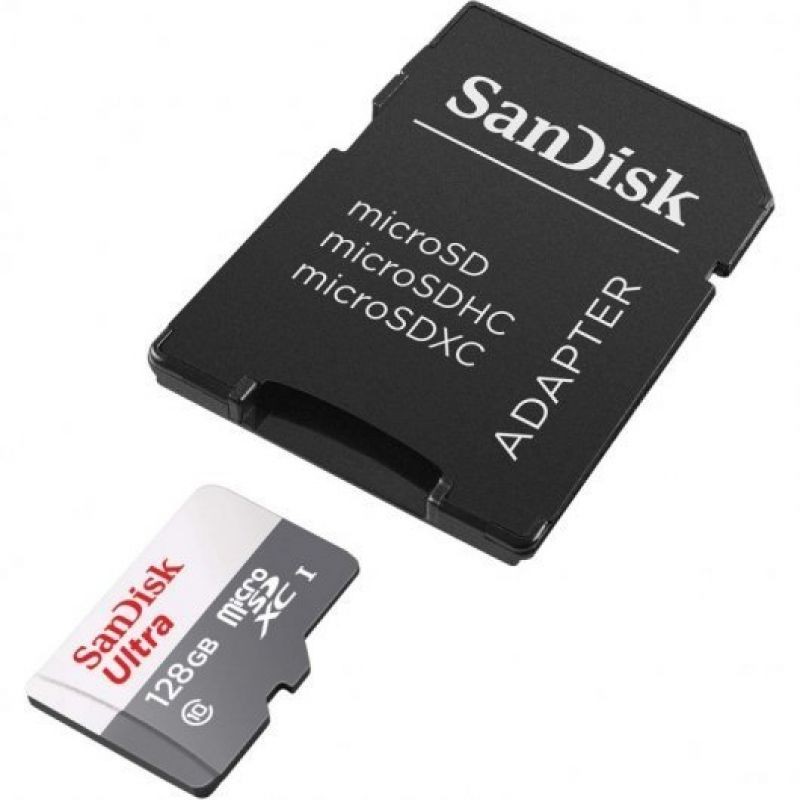 Tarjeta de Memoria SanDisk Ultra 128GB microSD XC con Adaptador Clase 10 80MB s