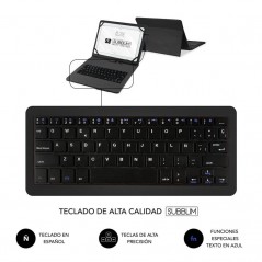 Funda con Teclado Subblim Keytab Pro USB para Tablets de 10.1 Negra