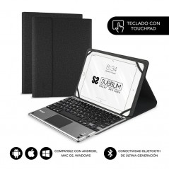 Funda con Teclado Subblim Keytab Pro Bluetooth Touchpad para Tablets de 10.1 Negra