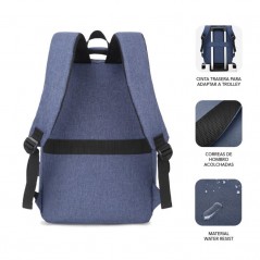 Mochila Subblim City Backpack para Portátiles hasta 15.6 Puerto USB Azul