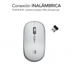Ratón Inalámbrico Subblim Wireless Mini Hasta 1600 DPI Plata