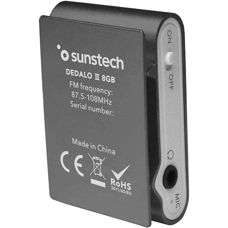 Reproductor MP3 Sunstech Dedalo III 8GB Radio FM Gris