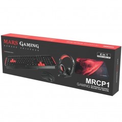 Pack Gaming Mars Gaming MRCP1 Teclado Ratón Óptico Auriculares con Micrófono Alfombrilla