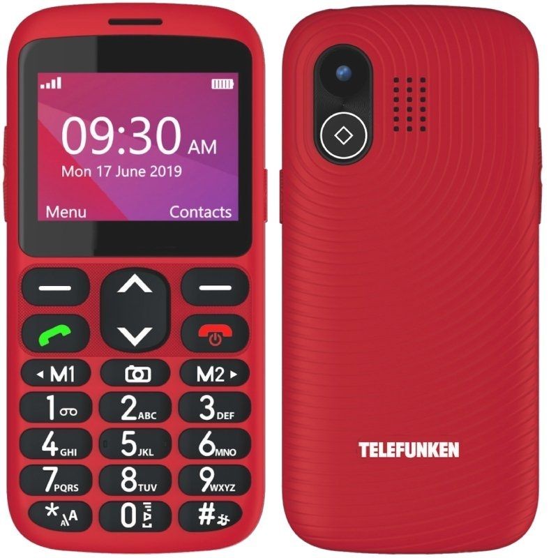 Teléfono Móvil Telefunken S520 para Personas Mayores Rojo