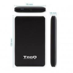 Caja Externa para Disco Duro de 2.5 TooQ TQE-2531B USB 3.1 Incluye Adaptador USB-A a USB-C