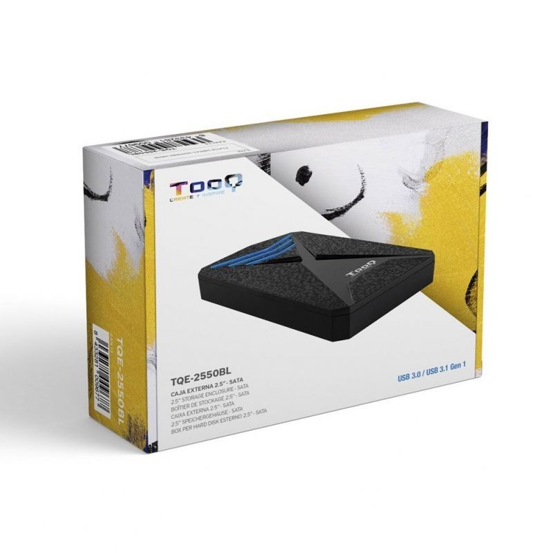 Caja Externa Gaming para Disco Duro de 2.5 TooQ TQE-2550BL USB 3.1 Sin tornillos