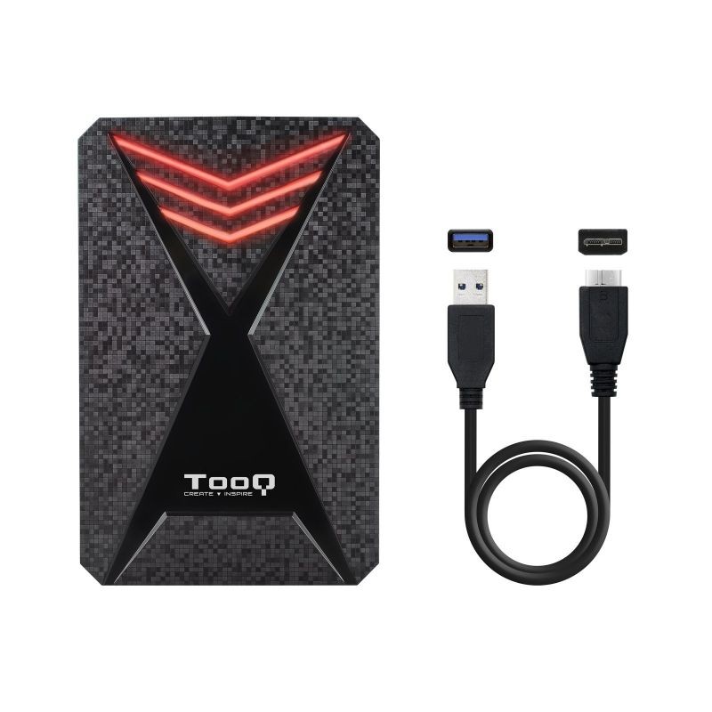 Caja Externa Gaming para Disco Duro de 2.5 TooQ TQE-2550RGB USB 3.1 Sin tornillos