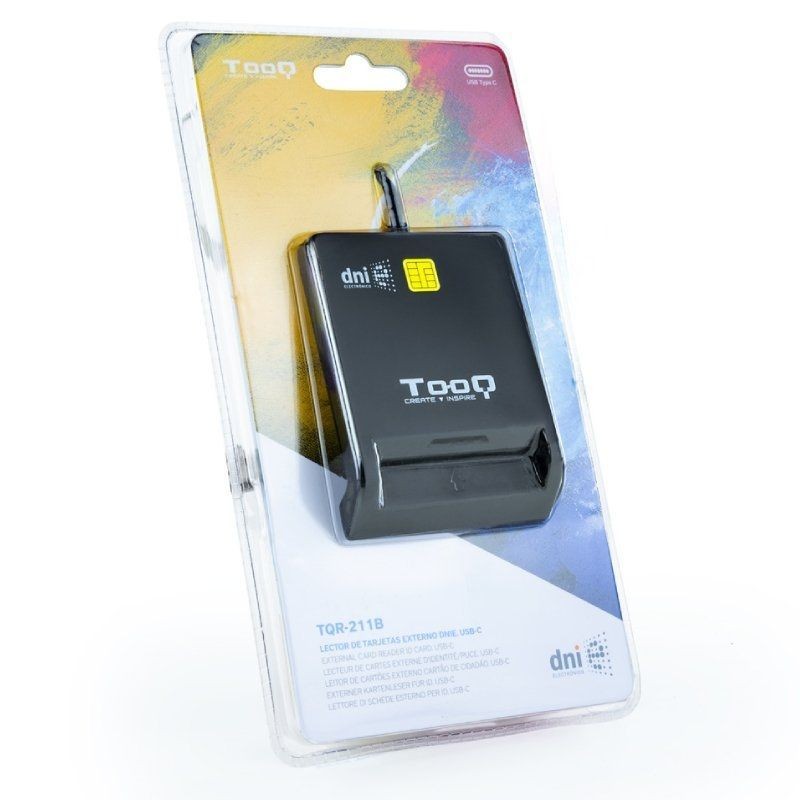 Lector de DNI TooQ TQR-211B USB-C Negro