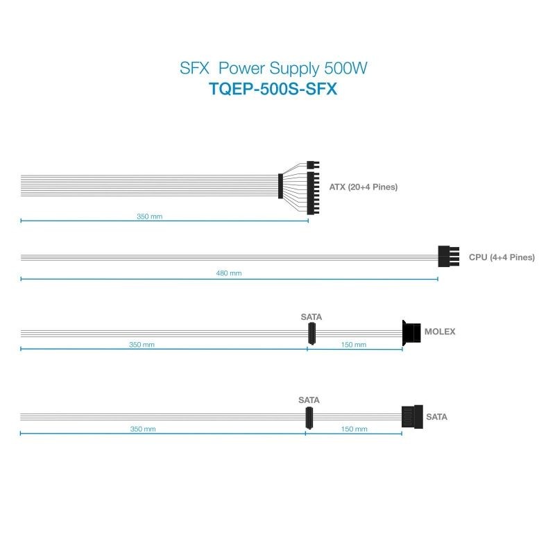 Fuente de Alimentación SFX TooQ TQEP-500S-SFX 500W Ventilador 8cm