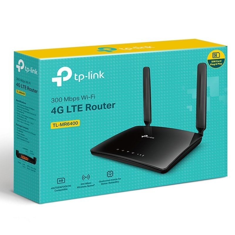 Router Inalámbrico 4G TP-Link TL-MR6400 V2 300Mbps 2.4GHz 2 Antenas WiFi 802.11b g n